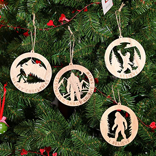 Yungyan 8 Pcs Bigfoot Christmas Ornaments - Funny Sasquatch Tree Decor
