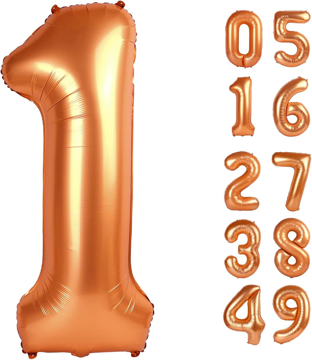 Orange 40-Inch Giant Number 1 Balloon by [Brand Name] - Perfect for First Birthday Celebrations