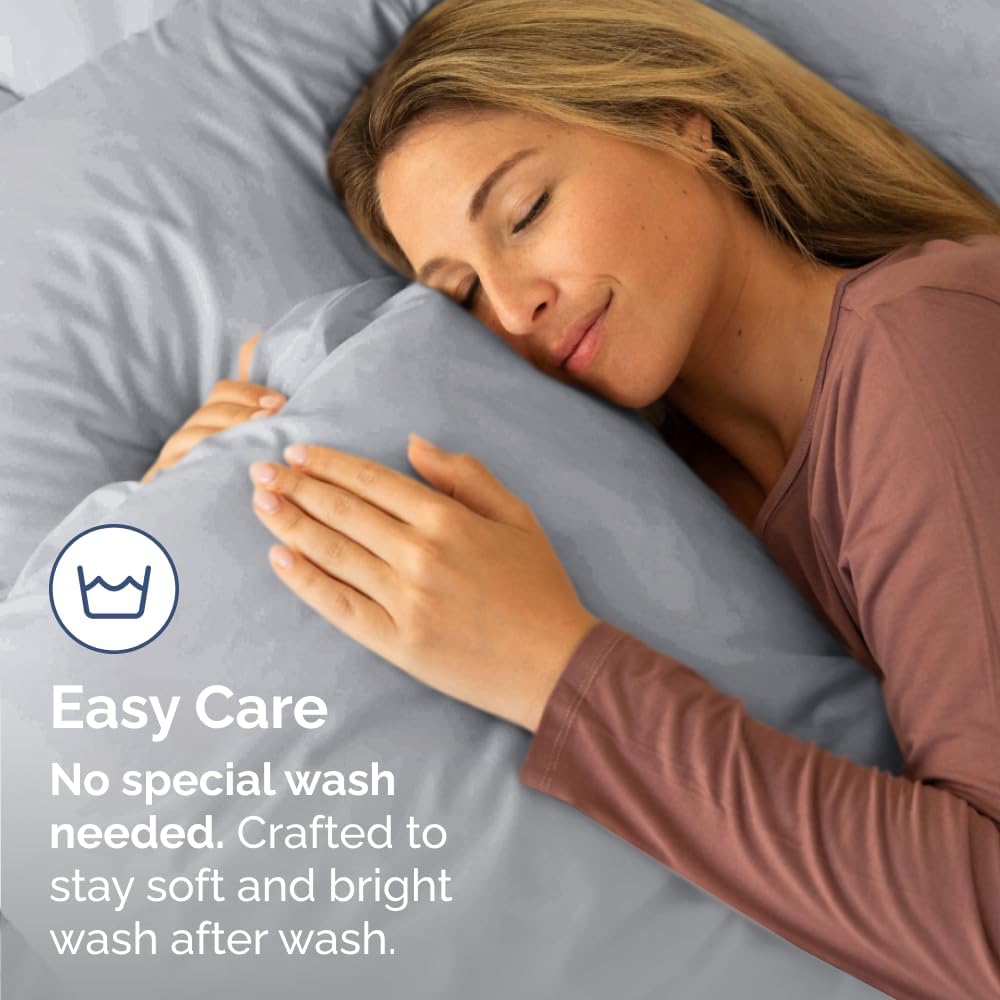 Skiennix Standard Pillow Cases Set of 2 - Soft Hotel Quality & Wrinkle-Free - Steel Blue Color