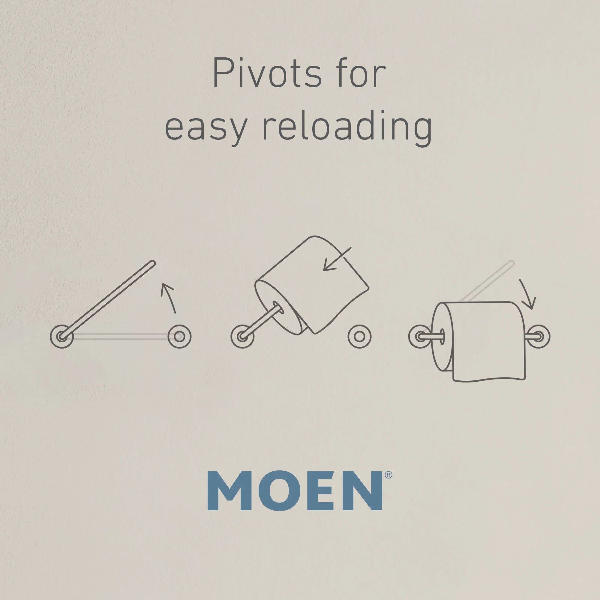 Moen Belfield Brushed Nickel Pivoting Toilet Paper Holder, YB6408BN