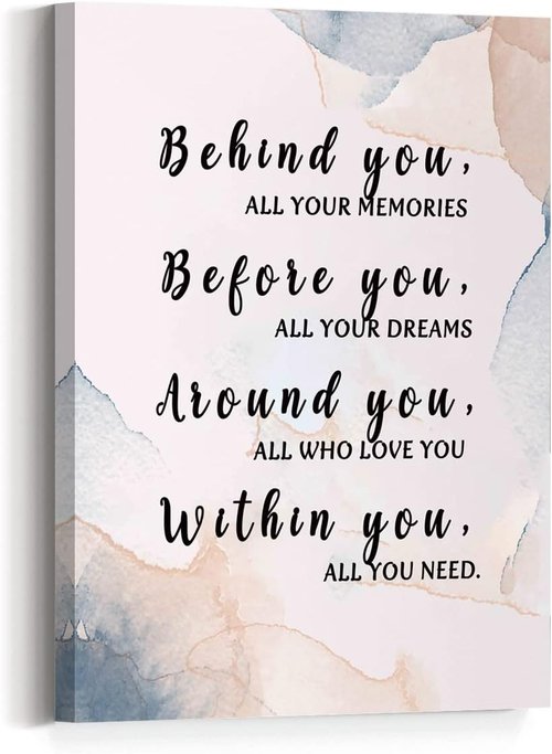JANLAN Wall Art | Inspirational Graduation Quotes Canvas Decor for Girls' Bedrooms | 12 x 15 Inch