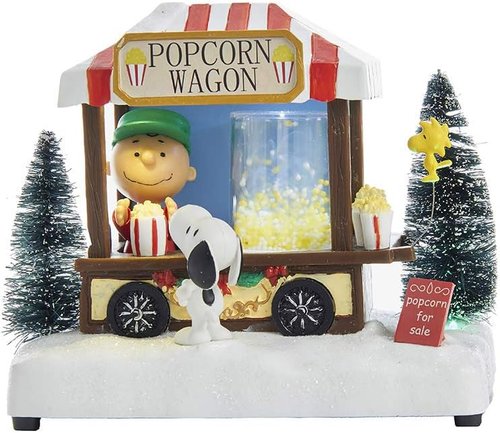 Kurt Adler 7-Inch LED Musical Table Piece - Battery-Operated Peanuts© Design for Holiday Decor