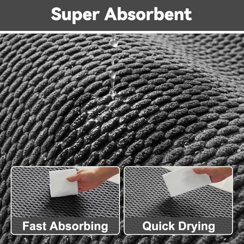 Triohero Non-Slip Bathroom Rug - Quick Dry, Super Absorbent, 12"x12"