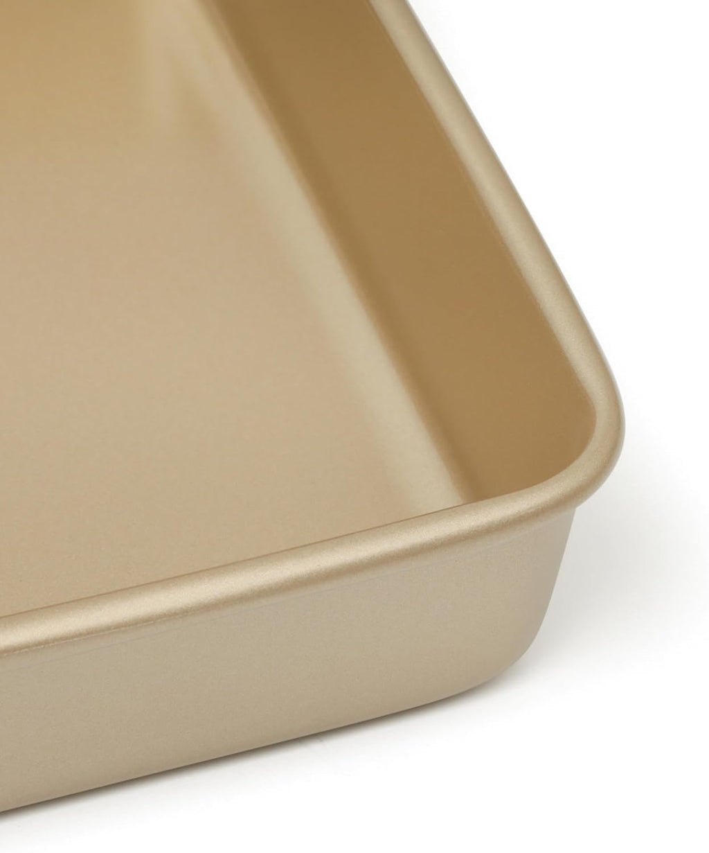 Martha Stewart Gallen 3-Piece Baking Pan Set | Nonstick Ceramic, PFA-Free, Oven Safe to 450°F - Champagne