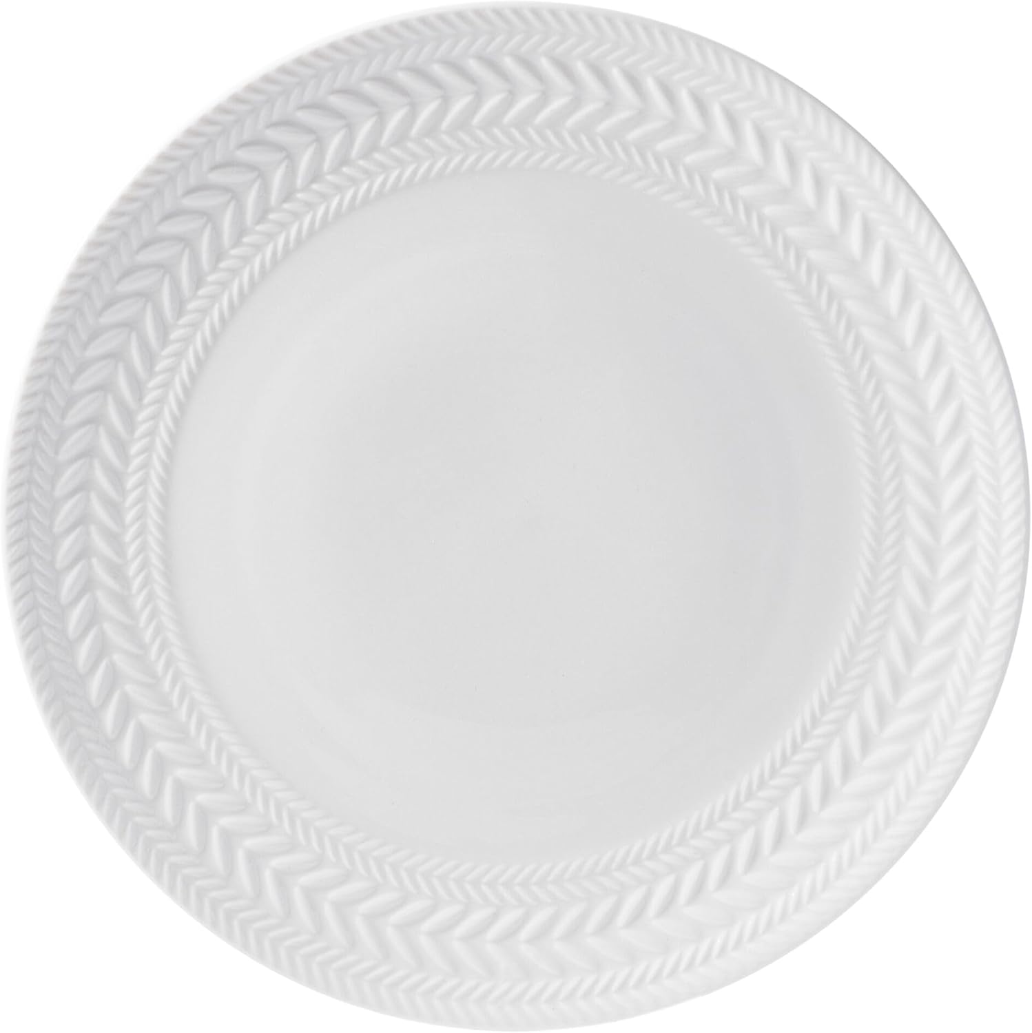 Pfaltzgraff Josephine 24-Piece Dinnerware Set - Elegant Porcelain Dish Set for 8 | Embossed Basket Weave Design, White