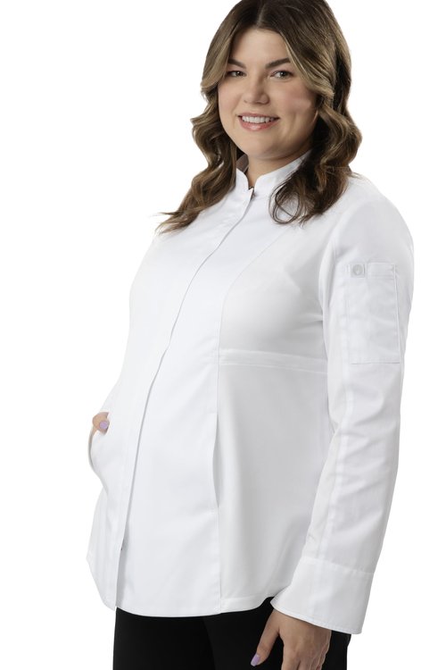 Chef Works Women's Essential Maternity Chef Coat, White, Medium