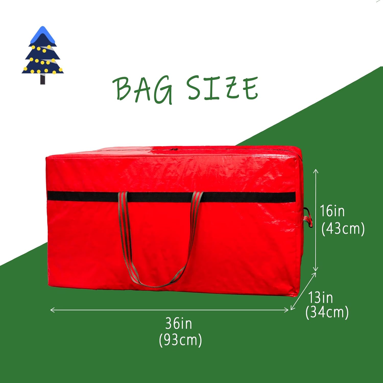 Regine Switzerland Christmas Tree Storage Bag - Waterproof & Tearproof for 4FT/5FT Trees | Easy Transport in Red