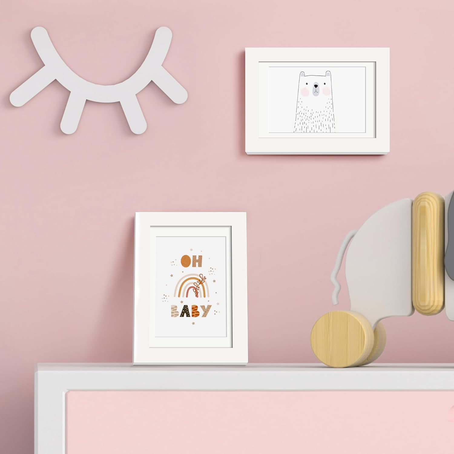 Upsimples 4x6 Picture Frame - Versatile Wall Hanging for 3.5x5 or 4x6 Photos | White, 1 Pack