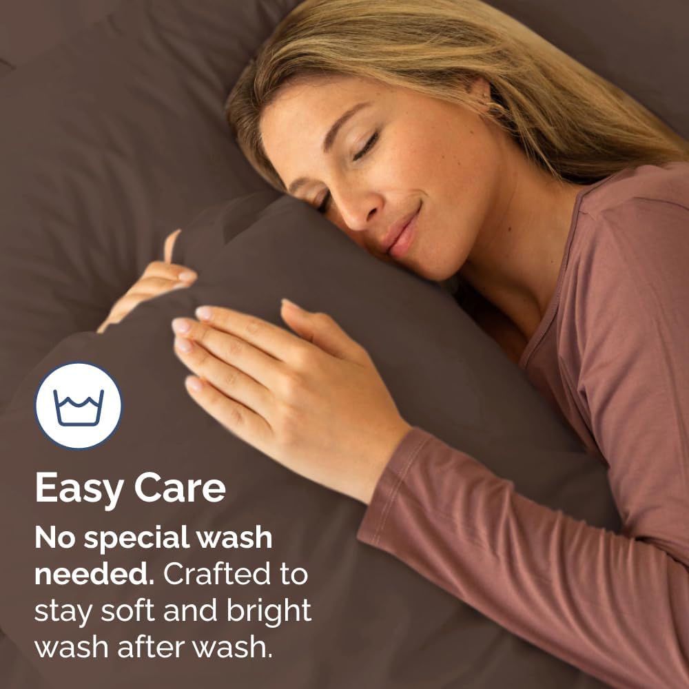 Queen Pillow Cases Set of 4 | Ultra Soft Hotel Quality Covers - Cozy, Wrinkle-Free & Stain Resistant - Brown