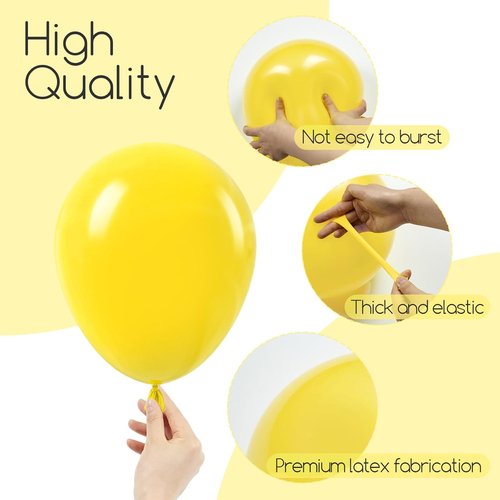 Awenztech Yellow Balloon Arch Kit - 120pcs Latex Balloons in 5-18 Inch Sizes for Baby Shower & Birthday Decor
