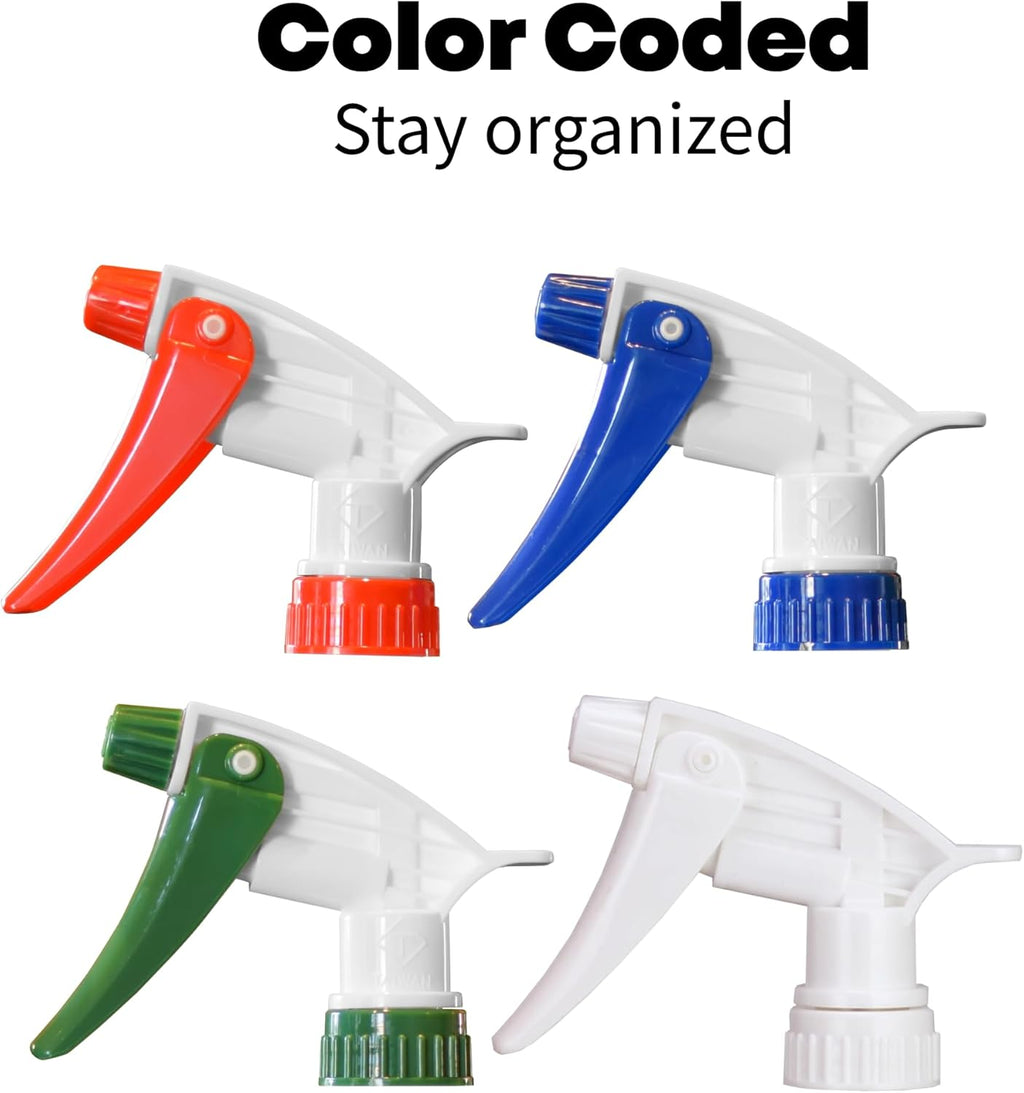 Skiennix 16 oz Commercial-Grade Spray Bottles - Ideal for Cleaning, Essential Oils & More | Made in USA (4-Pack)