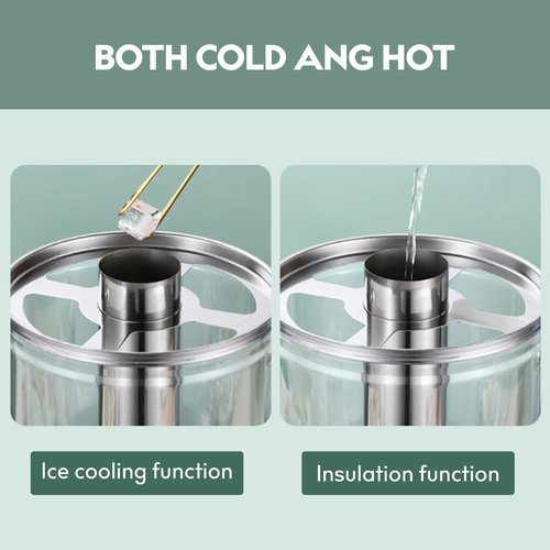 2.2 Gallon Drink Dispensers for Parties, Beverage Dispenser with Stand, Commercial Hot Cold Juice Dispenser with Ice Container and Stainless Steel Drip Trays for Beer, Water Lemonade