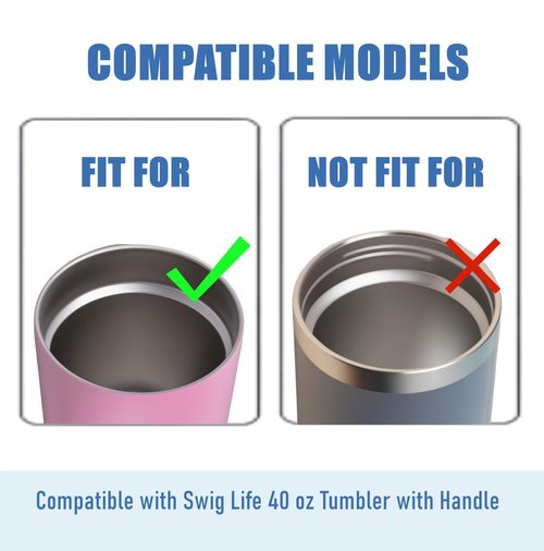1Pack Fit for Swig Lids Replacement,Leak-Proof Tumbler Replacement LId Compatible with Swig Life 40 oz Tumbler with Handle.