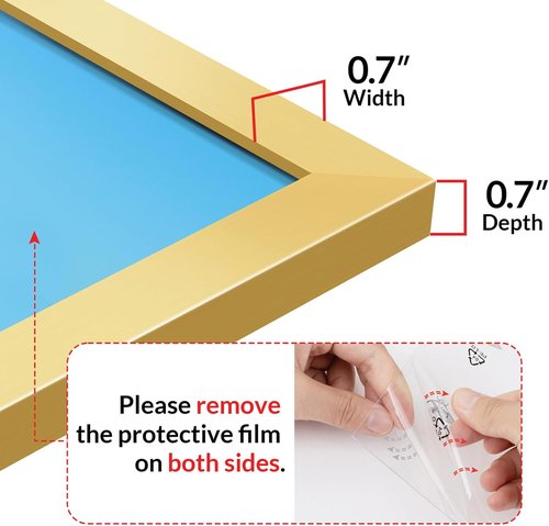 LaVie Home 24x32 Gold Picture Frame - HD Plexiglass Wall Display for Vertical or Horizontal Use