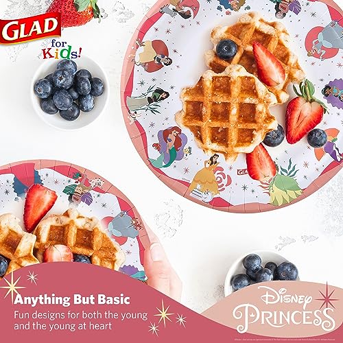 Glad for Kids Disney Princess Disposable Paper Plates, 10 Inch, 20 Count
