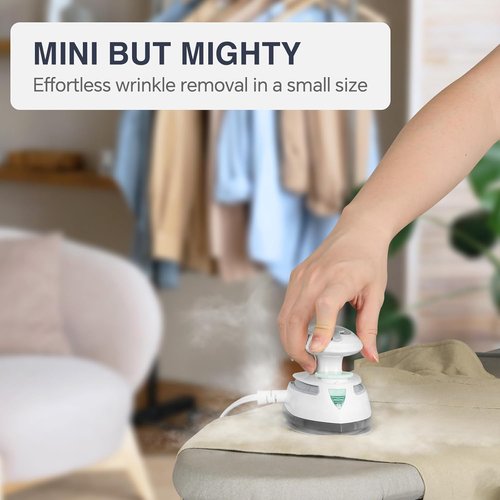 Beautural Mini Travel Steam Iron - Dual Voltage, Temperature Control, Non-Stick Soleplate | Perfect for Sewing & Quilting