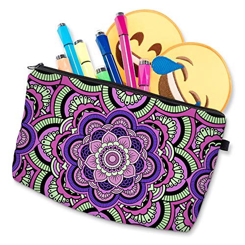 Deanfun Waterproof Mandala Flower Cosmetic Bag & Travel Toiletry Pouch