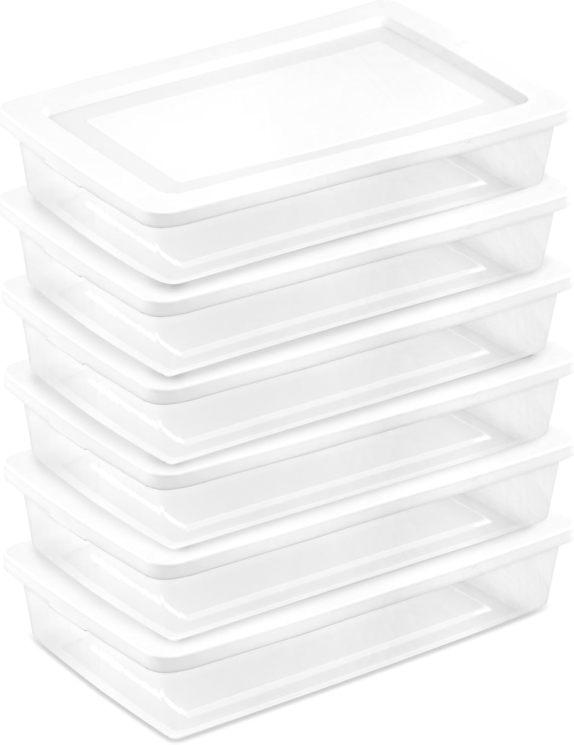 Sterilite 41 Quart Stackable Storage Box - 6 Pack Clear Plastic Containers with Secure Lids for Home & Office Organization