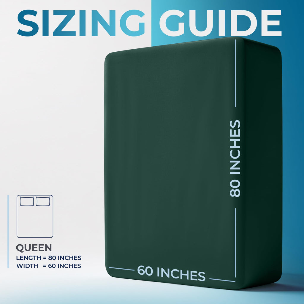 Utopia Bedding Extra Deep Pocket Queen Fitted Sheet, Fits up to 21 Inch Mattress - Hotel Luxury, Soft, Breathable and Comfy - Shrinkage and Fade Resistant - Easy Care (Emerald)