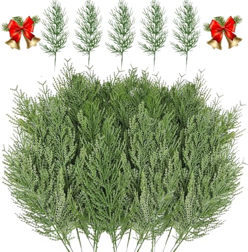 30pcs Artificial Christmas Pine Needles Branches, 12.6-inch Fake Greenery