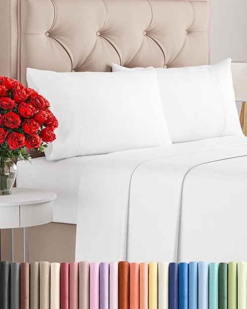 CGK Unlimited Toddler Sheet Set - Cooling & Breathable 6-Piece Luxury Bedding - Soft, Wrinkle-Free White with Deep Pockets