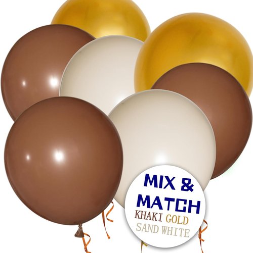 Brown Latex Balloons - 110pcs 12-Inch for Birthday Parties, Baby Showers & Weddings | Includes 2 Ribbons