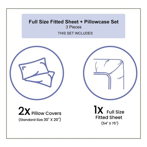 Ambesonne Scottie Dog Fitted Sheet & Pillow Sham Set, French Style Dressed Breeds in Sailor Tshirt Upside Down Pattern, Decorative Printed 3 Piece Bedding Decor Set, Full, Black Blue