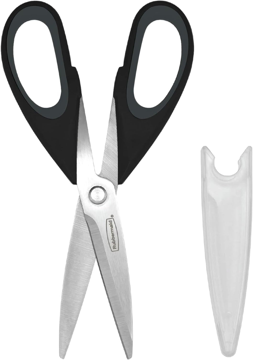 Rubbermaid Kitchen Scissors - Heavy Duty Stainless Steel Shears with Protective Sheath | Dishwasher Safe, Black