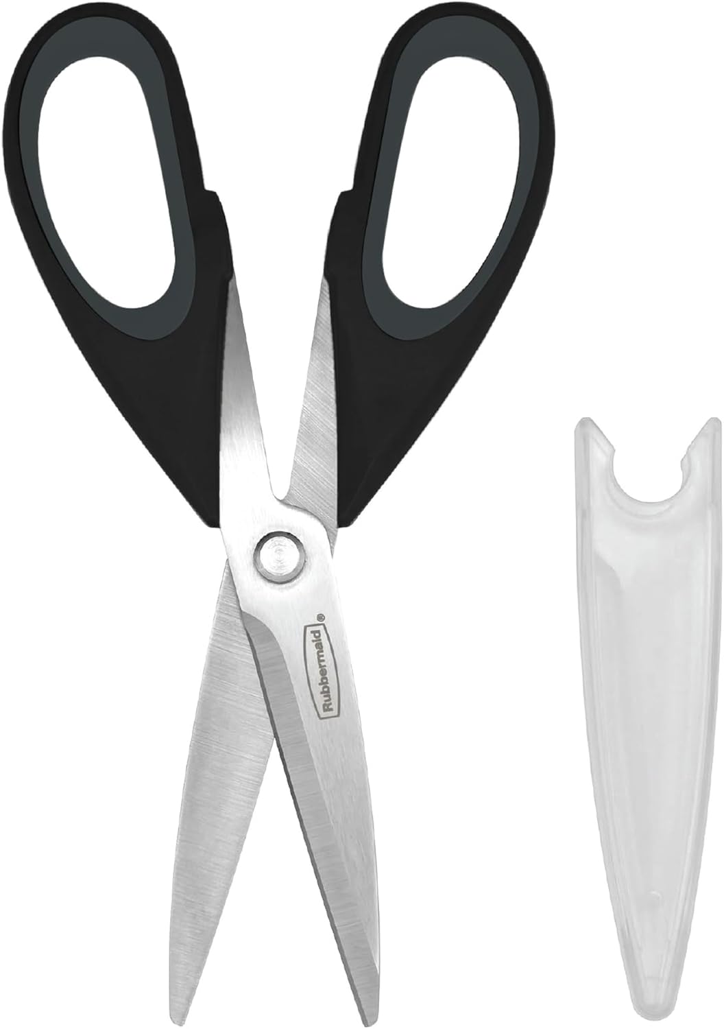 Rubbermaid Kitchen Scissors - Heavy Duty Stainless Steel Shears with Protective Sheath | Dishwasher Safe, Black