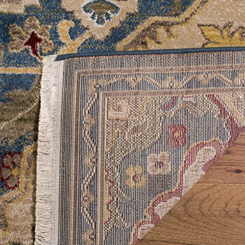 SAFAVIEH Kashan Collection Runner Rug - 2'6" x 6', Blue & Beige, Non-Shedding & Easy to Clean, Ideal for Bedroom, Hallway, Foyer, Kitchen, Entryway (KSN304B)