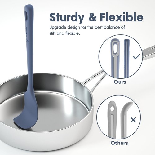 ChefAide Silicone Spatula Set - 4 Pieces with Ergonomic Grip & Heat Resistance for Nonstick Cookware