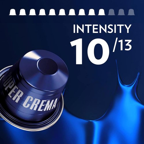 Lavazza Super Crema Capsules - Medium Roast Arabica & Robusta Blend for Nespresso Machines | 10 Count