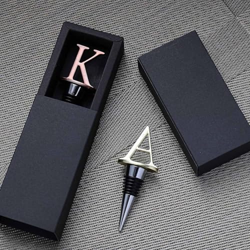 SANDAO Initial Letter Wine Stopper - Bronze Monogram Silicone Bottle Saver