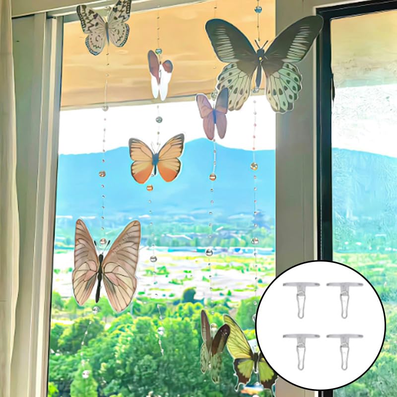 100-Pack Adhesive Ceiling Hooks – Removable Transparent Hanging Discs