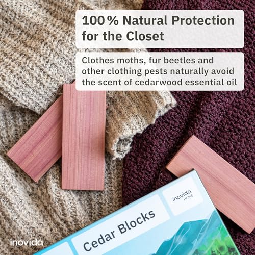 Cedar Wood Blocks – Natural Freshener for Clothes & Storage – 16 Pack