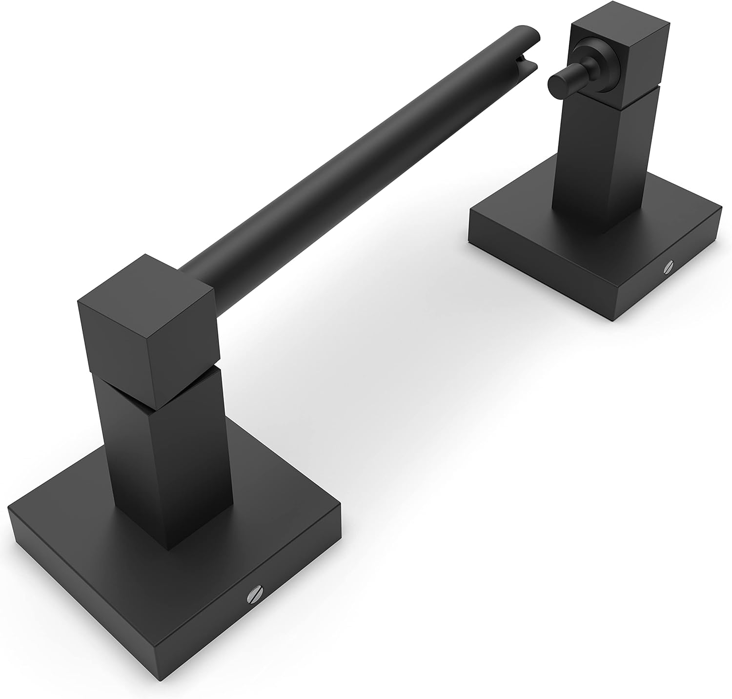 Ruacq Toilet Paper Holder - Matte Black Double Post Pivoting Design | Modern Wall-Mounted Tissue Holder