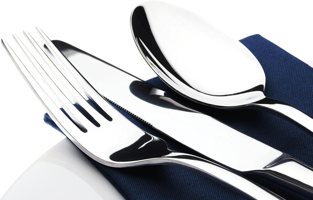Regine Switzerland 60-Piece Silverware Set - Heavy-Duty Stainless Steel Utensils for 12 | Dishwasher Safe Gift Set