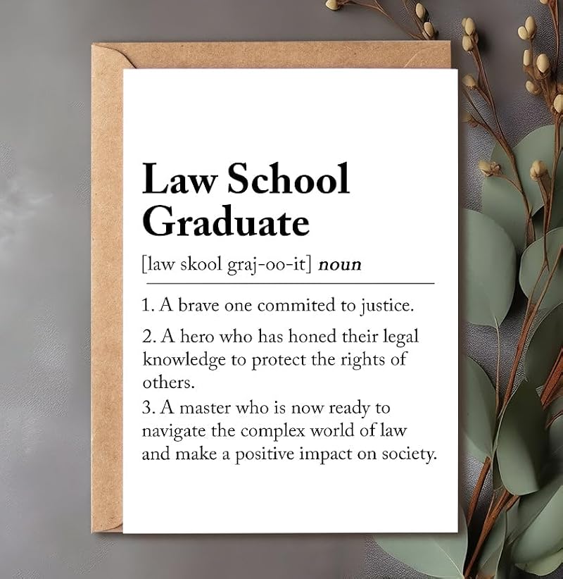 Law School Graduation Card - 5x7 Greeting Card for Law Grad