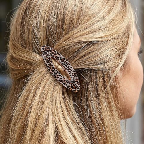 JessLab Metal Rhinestone Hair Clips Set - 6 Pcs Amber Barrettes