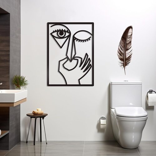KOYILTD Modern Abstract Metal Wall Art - Geometric Design for Bathroom, Living Room, Bedroom