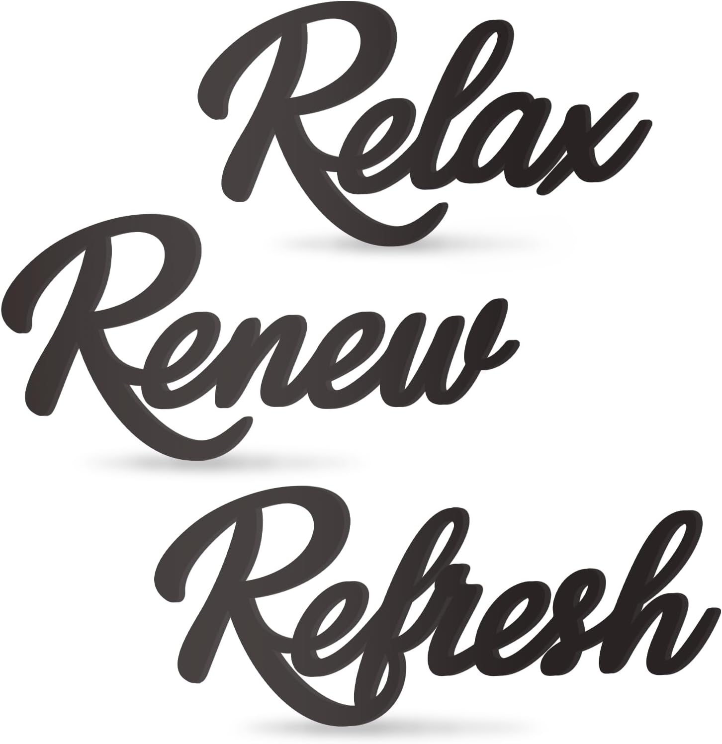 Skiennix Wooden Bathroom Decor - Relax Renew Refresh Sign | Large Black Design - Perfect for Home