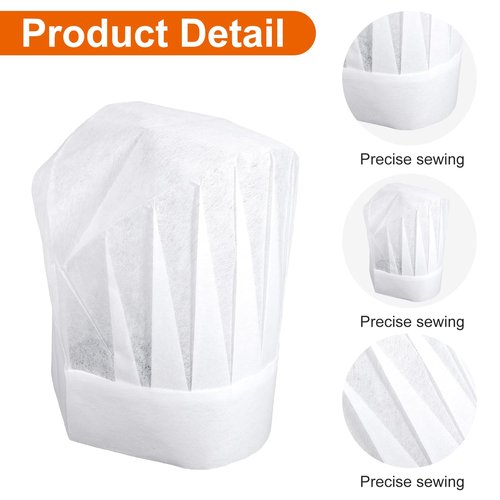 20pcs Paper Chef Hats for Kids Disposable Chef Hats Bulk White DIY Chefs Hat for Baking Cooking Activity Pizza Party Girls Boys
