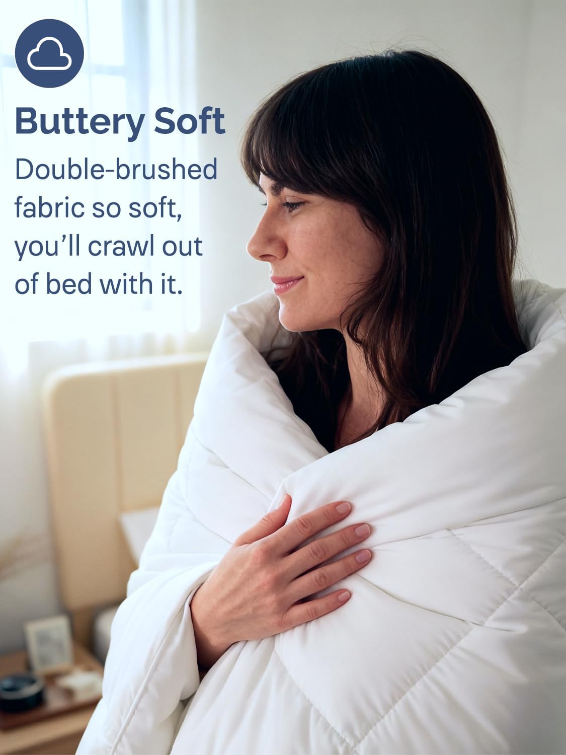 Regine Switzerland Cal King Size White Alternative Down Comforter - Warm, Lightweight & Breathable All-Season Bedding