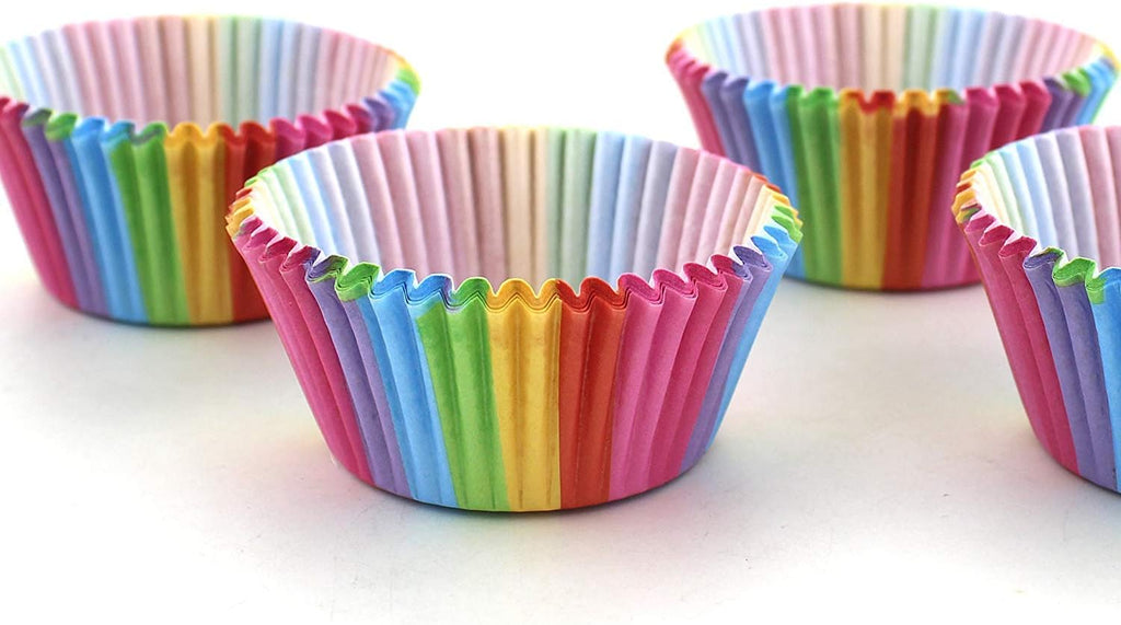 Regine Switzerland Cupcake Cases - Rainbow Baking Cups for Weddings & Birthdays | 100 Pcs