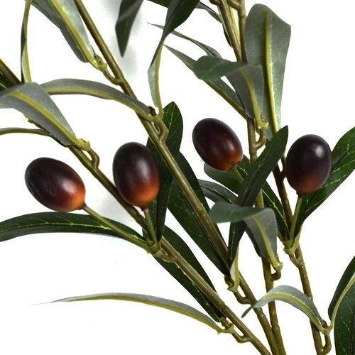 Antspirit 6pcs Artificial Plants Greenery Olive Branches Stems Fake Plants Green Leaves Fruits Branch Leaves for Home Office ndoor Outside DIY-Wreath Decor 28-Inch (6)