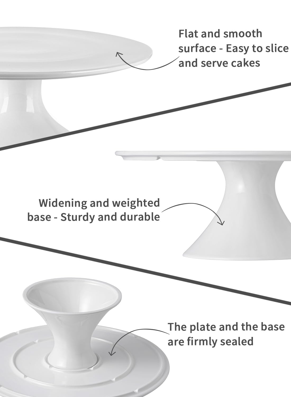 Kanwone 12-Inch Porcelain Round Cake Stand, Cake Plate, Dessert Stand, Cake Stand for Party, Home Decorating Stand, White