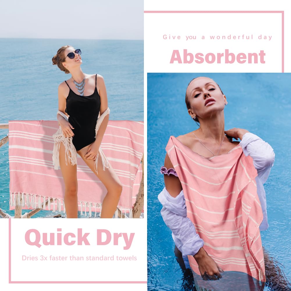 Widdonen Giant Turkish Beach Towel Blanket 85x75 Cotton XXL Extra Large Oversided Bath Pool Blankets XL Huge Bed Sand Free Throw Towels Picnic Outdoor Big Quilt Necessities Cloud Gifts for Adult Pink