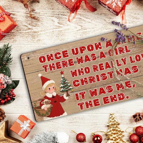 Funny Vintage Christmas Sign for Teen Girls - 6x12 Inch