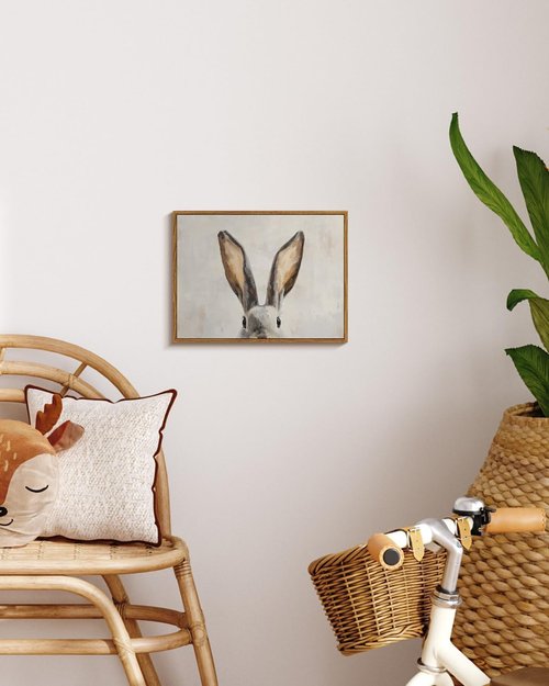 InSimSea Framed Canvas Wall Art - Cute Easter Bunny Decor for Kids' Room | 12x16 Inches Aesthetic Artwork