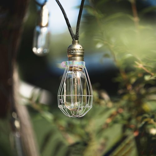 5pcs Vintage Lamp Bulb Guard, Adjustable Clamp-on Bulb Cover, Iron Metal Light Cages, Vintage Lamp Guard Replacement for Hanging Pendant Lighting, Home Industrial Decoration
